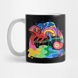 Trippy Rainbow Chameleon Mug